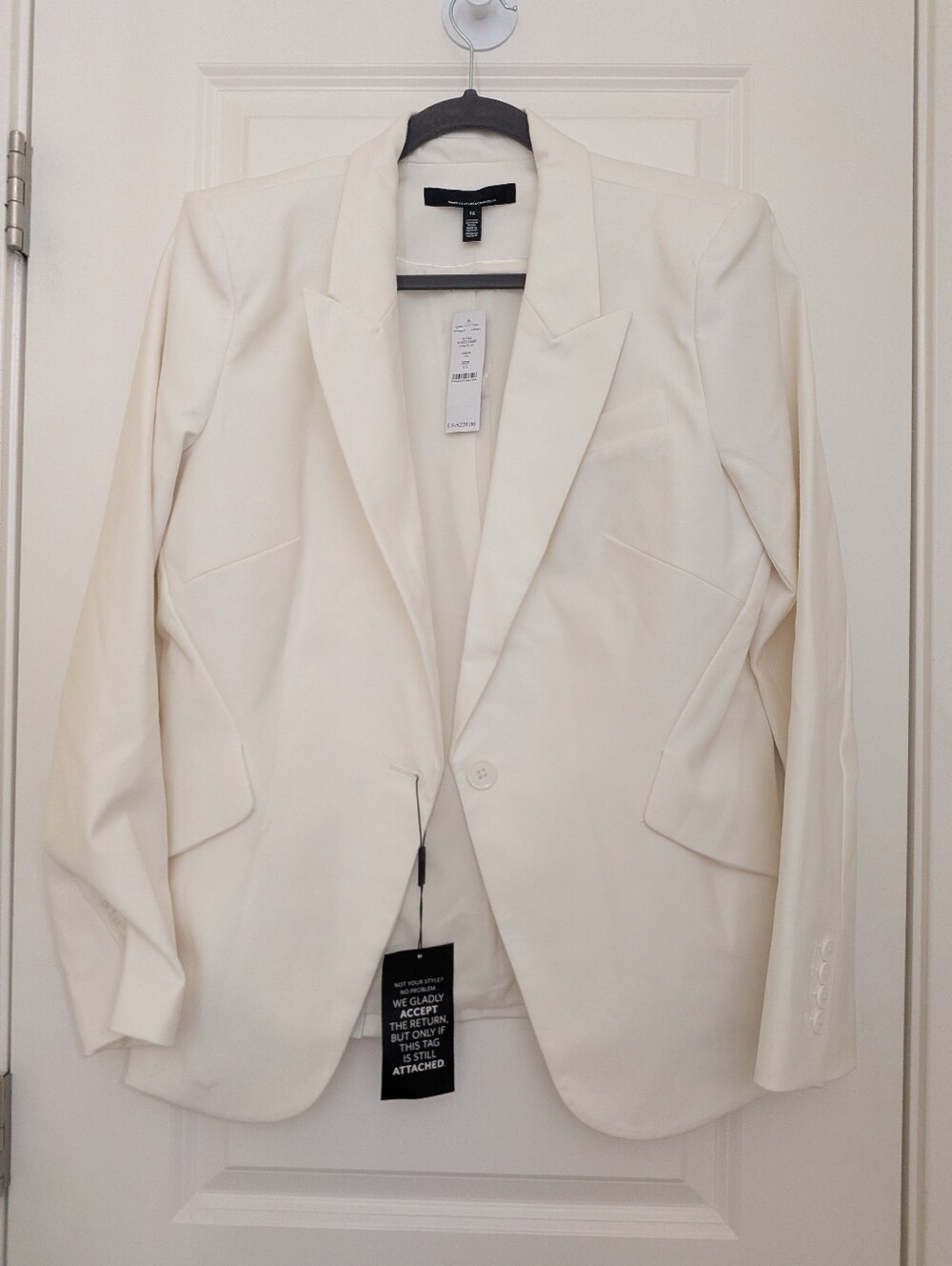 NWT WHBM Editor Blazer In Ecru Size 14